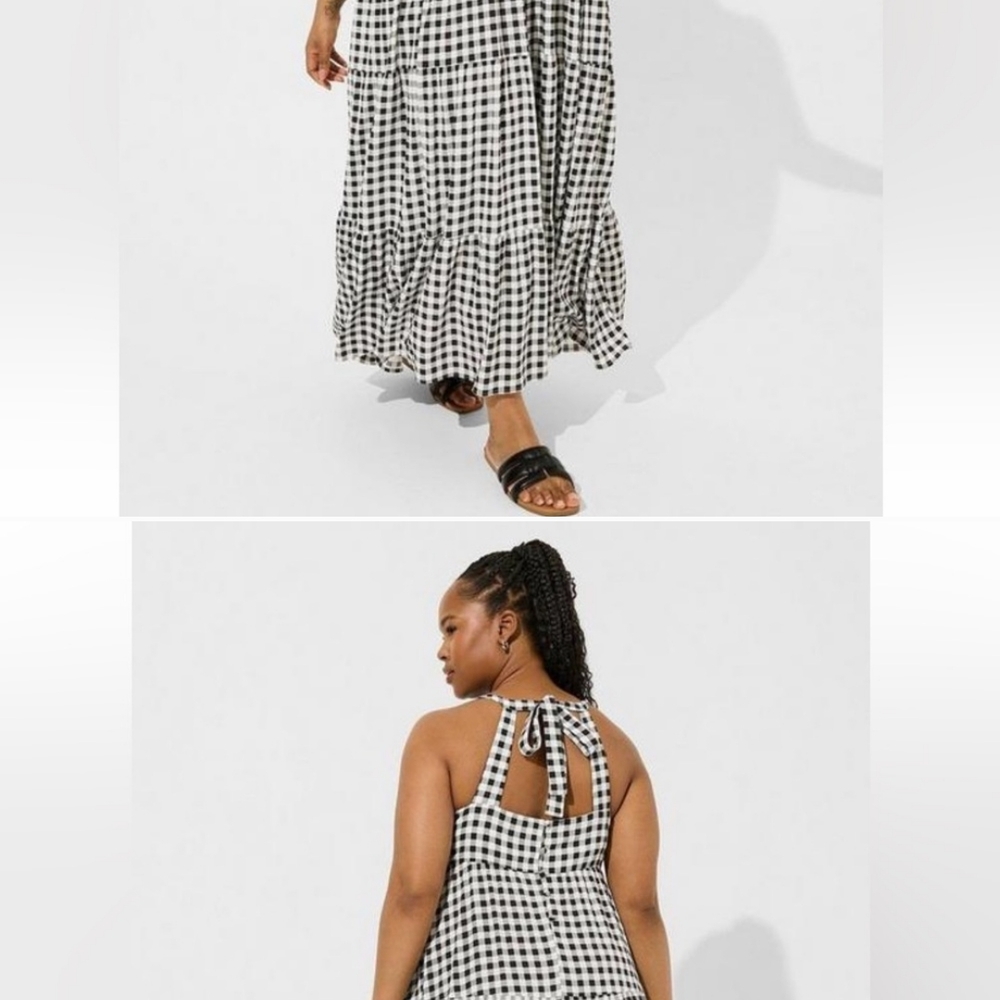 Torrid Black and White Checkered Maxi Dress